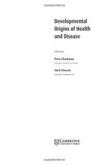 Developmental Origins of Health and Disease