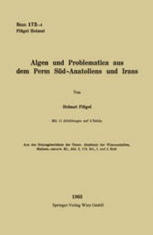 Algen und Problematica aus dem Perm Süd-Anatoliens und Irans