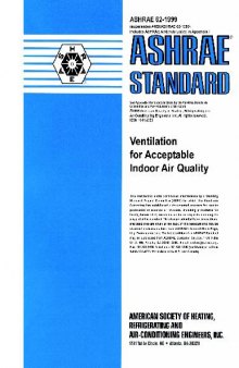 ASHRAE Standard 62-1999 - Ventilation for Acceptable Indoor Air Quality