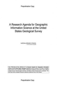 A Research Agenda for Geographic Information Science at the United States Geological Survey