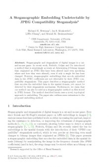 A Steganographic Embedding Undetectable by JPEG Compatibility Steganalysis