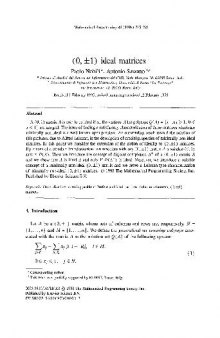 (0, 1) ideal matrices