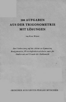 200 Aufgaben aus der Trigonometrie mit Loesungen