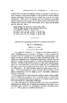 Groups of Collineations in a Space of Paths