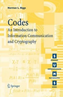 Codes: An introduction to information communication and cryptography