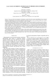 CLAY COATS OCCURRENCE AND RELEVANCE TO PRESERVATION OF POROSITY IN SANDSTONES