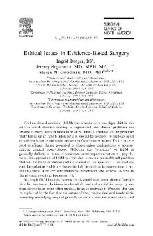 Evidence-Based Surgery, An Issue of Surgical Clinics