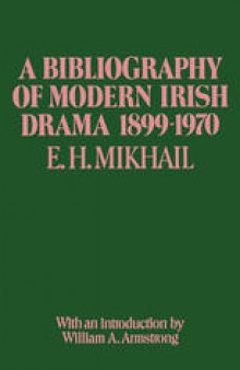 A Bibliography of Modern Irish Drama 1899–1970