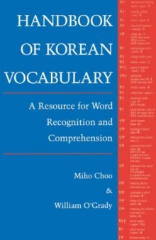 Handbook of Korean Vocabulary: A Resource for Word Recognition and Comprehension