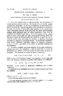 Dissipative Dynamical Systems I