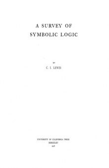 A Survey of Symbolic Logic