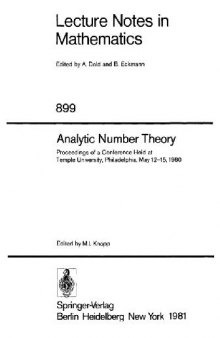 Analytic Number Theory: Proceedings
