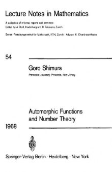 Automorphic Functions And Number Theory