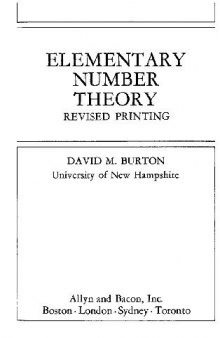 Elementary Number Theory