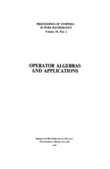 Operator Algebras and Applications