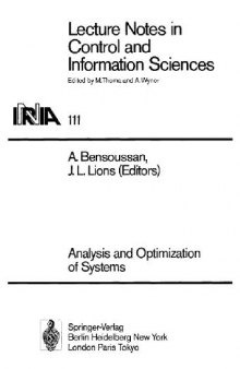 Analysis and Optimization of Systems