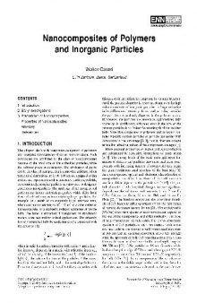 Nanocomposites of Polymers and Inorganic Particles