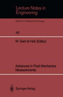 Advances in Fluid Mechanics Measurements