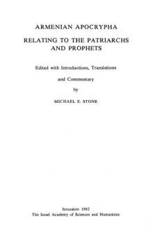 Armenian Apocrypha Relating to the Patriarchs and Prophets