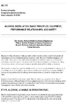 Alchohol Distillation Principles Equipment Relationships and Safety