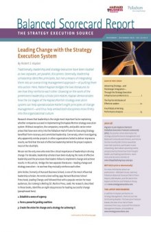 Balanced Scorecard Report - the Strategy Execution Source - Nov-Dec 2010 - Vol 12 No 6 