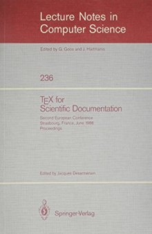 TEX for Scientific Documentation: Second European Conference Strasbourg, France, June 19–21, 1986 Proceedings