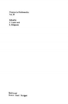 Arithmetic and Geometry: Papers Dedicated to I.R. Shafarevich on the Occasion of His Sixtieth Birthday Volume I Arithmetic