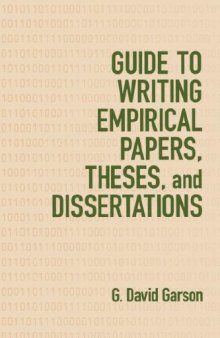 Guide to Writing Empirical Papers, Theses, and Dissertations