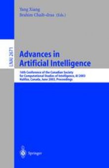 Advances in Artificial Intelligence: 16th Conference of the Canadian Society for Computational Studies of Intelligence, AI 2003, Halifax, Canada, June 11–13, 2003, Proceedings