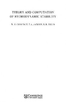 Theory and Computation of Hydrodynamic Stability Criminale