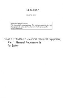 Ul 60601-1 Medical Electrical Equipment General Requirements