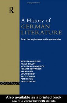 A History of German Literature: From the Beginnings to the Present Day