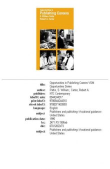 Opportunities in Publishing Careers (Vgm Opportunities)