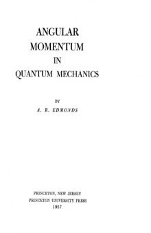 Angular momentum in quantum mechanics