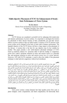 Multi-objective Placement of TCSC for Enhancement of Steady- State Performance of  Power System