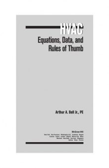 HVAC Equations, Data and Rules of Thumb