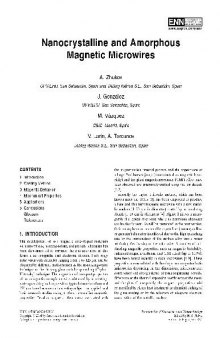 Nanocrystalline and Amorphous Magnetic Microwires