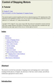 Control of stepping motors : a tutorial