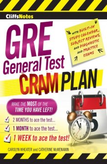 CliffsNotes GRE General Test Cram Plan