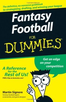 Fantasy Football For Dummies (For Dummies (Sports & Hobbies))