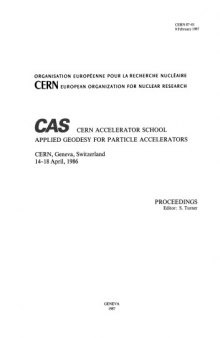 CAS-CERN Accelerator School - Applied Geodesy for Particle Accelerators