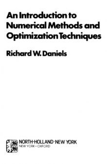 Introduction to numerical methods and optimization techniques