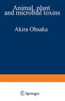 Animal, Plant, and Microbial Toxins: Volume 2 Chemistry, Pharmacology, and Immunology