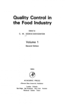 Quality control in the food industry Vol. 1