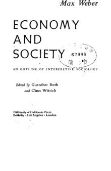 Economy and Society: An Outline of Interpretive Sociology