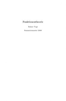 Funktionentheorie (Sommersemester 2008)