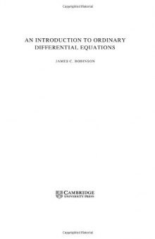 An Introduction to Ordinary Differential Equations (Cambridge Texts in Applied Mathematics)