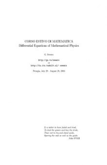 Lecture notes on differential equations of mathematical physics