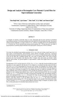 Design and Analysis of Rectangular Core Photonic Crystal Fiber for Supercontinuum Generation