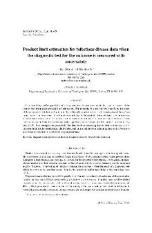 Product limit estimation for infectious disease data